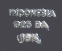 typical markings found on Balinese silver jewellery