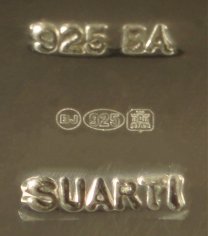 typical marks after testing by UK assay office