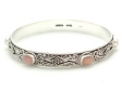 Pink Mother of Pearl Silver Bangle