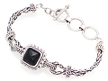 Suarti black onyx wheat chain bracelet