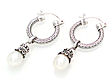 Suarti Pearl Drop Hoop Earrings