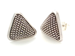 suarti woven wire silver stud earrings
