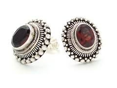 suarti garnet stud silver earrings