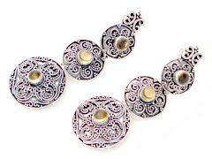 Suarti triple drop citrine earrings