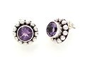Suarti Collection Granulation Amethyst Stud Earrings
