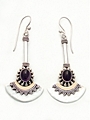 Amethyst Pendant Fan Earrings