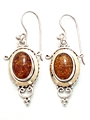 Twist Wire Amber Earrings