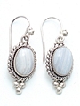 Blue Lack Silver Earrings