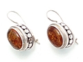 Deep Set Amber Wire Earrings