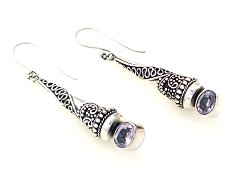 Amethyst Cone Drop Earrings