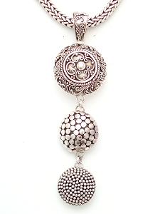 Suarti triple drop pendant necklace 