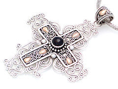 suarti silver filigree cross  pendant