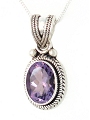 Suarti silver amethyst pendant