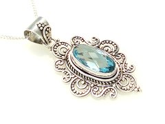 filigree topaz pendant and chain