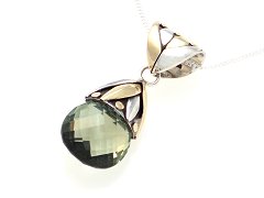 Faceted Mint Quartz Pendant