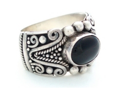 onyx silver ring