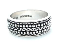 suarti silver granulation band ring